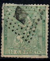 1873 Alegória De España 10 C Ed 133 / Sc 193 / YT 132 / Mi 127 Usado / Used  / Oblitéré / Gestempelt - Oblitérés