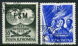 ROMANIA 1955 World Trades Unions Used.  Michel 1537-38 - Gebruikt