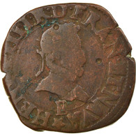 Monnaie, France, Henri IV, Double Tournois, 1592/1, Tours, TB, Cuivre, CGKL:242 - 1589-1610 Henri IV Le Vert-Galant