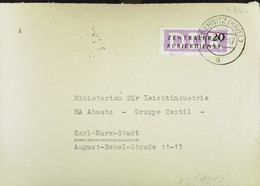 DDR-Dienst: Fern-Brief Mit 20 Pf ZKD-Streifen Aus Premnitz (Havel) V. 5.11.57 An Ministerium F Leichtind. Knr: 15 (4012) - Covers & Documents
