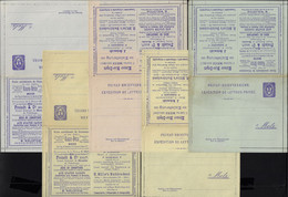 Delcampe - France / Allemagne 1887. 5 Entiers Postaux Publicitaires De Poste Locale Metz. Chaussures, Bois De Chauffage Et Charbon - Textil