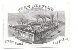 1845 Litho Handpers John Bedford Regent Works Sheffield England FRANCE Quincaillerie Serrurerie Fils D'Acier - Porzellan
