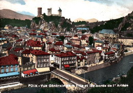 5011 Carte Postale FOIX Vue Générale De La Ville Et Les Bords De L'Ariège    (Hôtel Audove )               09 Ariège - Foix