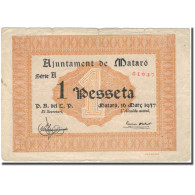 Billet, Espagne, 1 Peseta, Valeur Faciale, 1937, 1937, TTB - Otros & Sin Clasificación