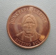 USA United States Lakota SITTING BULL 1/2 Oz AVP Pure Copper Cu - 1/2 Oncia AVP Rame Puro Stati Uniti - Colecciones