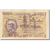 Billet, Espagne, 1 Peseta, Personnage, 1937, 1937, TTB - Autres & Non Classés