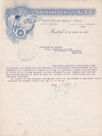 Fattura  Comm.  -  Madrid ,  Accessori Automobile " Suministros G.F.G. "  -  Formato Cm. 20,8 X 27,6 - Espagne