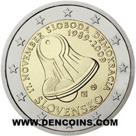 2 Euro ESLOVAQUIA 2009 ANIVERSARIO REVOLUCIÓN - SLOVAKIA - UNC - SIN CIRCULAR - NEUF 2€ - Slowakei