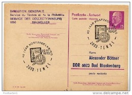 DDR P74 A Antwort-Postkarte ZUDRUCK BÖTTNER #1 Sst. 40 J. PHILATELIE TEMSE Belgien 1970 - Private Postcards - Used