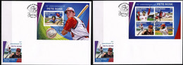 Maldives 2016, Sport, Baseball Pete Rose, 4val In BF +BF In 2FDC - Maldives (1965-...)