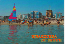 RIMINI - RIVAZZURRA - SPIAGGIA E ALBERGHI - ANIMATA - NON VIAGGIATA - Rimini