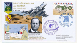 EMIRATS ARABES UNIS - Enveloppe Illustrée Cachet "AL DHAFRA AIR BASE" 15/1/2013 - Visite De M. François Hollande - Ver. Arab. Emirate