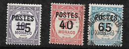 Monaco N°  140; 146 Et 148 Oblitérés   B/TB    - Usati