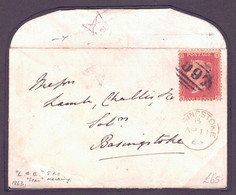 GB RAILWAYS DUPLEX STAR TPO BERKSHIRE BASINGSTOKE 1863 PENNY RED - Storia Postale