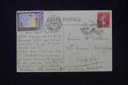 FRANCE - Vignette Du Meeting Aérien De Cannes Sur Carte Postale En 1910 Pour La Belgique - L 80533 - Covers & Documents