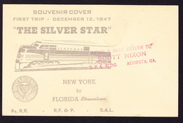 1947 1c GZ Karte. Souvenir Karte: First Trip The Silver Star. Eisenbahn. Gestempelt HAM. & JACK. - 1941-60