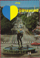 Jag älskar Goteborg The Poseidon Statue At Götaplatsen Retro Vintage 1986 Swede Sverige Suede Postcard CPA - Schweden