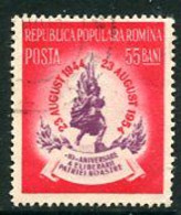ROMANIA 1954 Overthrow Of Fascist Regime Used,  Michel 1483 - Used Stamps