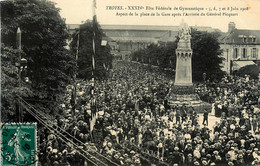Troyes * 34ème Fête Fédérale De Gymnastique * Juin 1908 * Place De La Gare Après Arrivée Général Picquart - Troyes