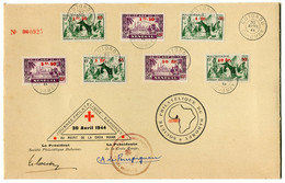 RC 19544 DAHOMEY 1944 JOURNÉE PHILATELIQUE AU PROFIT DE LA CROIX ROUGE ENVELOPPE N° 925 - Gebraucht