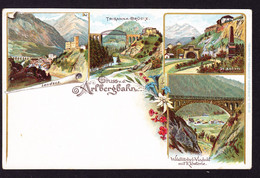 1900 Ungelaufene Litho AK: Gruss V.d. Arlbergbahn. 4 Bildrig. 3 Viadukte - Klösterle