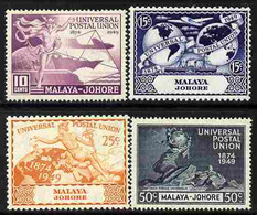 Malaya - Johore 1949 KG6 75th Anniversary Of Universal Postal Union Set Of 4 Mounted Mint, SG 148-51 - Johore