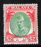 Malaya - Kelantan 1951-55 Sultan $2 Green & Scarlet Mounted Mint SG 80 - Kelantan