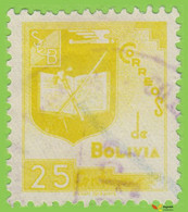 Voyo BOLIVIA 1939  25c Mi#298 (o) Coat Of Arms - Bolivie