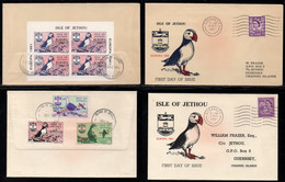 ISLE OF JETHOU - GUERNSEY - CHANNEL ISLANDS - GB - EUROPA  / 1961 VIGNETTES & BLOC SUR 2 LETTRES (ref 6612) - Werbemarken, Vignetten
