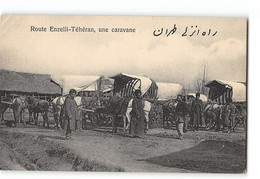 CPA Iran - Perse - Route Enzelli-Téhéran Une Caravane - Iran