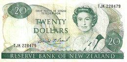 NEW ZEALAND $20 JAMES COOK WMK 2ND ISSUE HEAD OF QEII BIRD BACKND(1989-92) SIGN BRASH P.169a READ DESCRIPTION - Nueva Zelandía