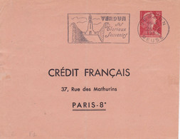 Enveloppe Muller 25 Fr. Rouge F1 Oblitérée Crédit Français - Overprinted Covers (before 1995)