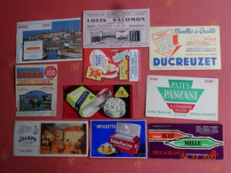 LOT 10 BUVARDS BLOTTING PAPER CEMOI EXONA SALOMON ANNECY MILLIAT DUCEUZET PANZANI MEDICAMENT JALAPA BOLDOFLORINE - Colecciones & Series