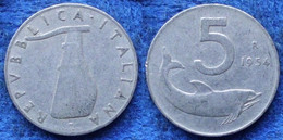 ITALY - 5 Lire 1954 R KM# 92 Republic Lira Coinage (1946-2001) - Edelweiss Coins - Andere & Zonder Classificatie