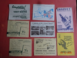 LOT 10 BUVARDS BLOTTING PAPER RHUM CHAUVET SECUITE A TRAVERS LES AGES LANGLOIS -CHATEAU APIS VERT-BISTRE LE SEMNOZ 74 - Collections, Lots & Séries