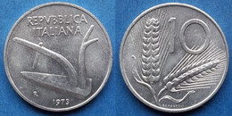 ITALY - 10 Lire 1973 R "plow / Wheat Ears" KM# 93 Republic Lira Coinage - Edelweiss Coins - Autres & Non Classés