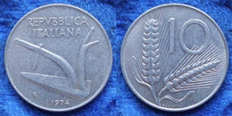 ITALY - 10 Lire 1974 R KM# 93 Republic Lira Coinage (1946-2001) - Edelweiss Coins - Andere & Zonder Classificatie