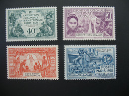 Côte Des Somalis N° 137 à 140 Exposition Coloniale 1931    Série Complète    Neuf * - Neufs