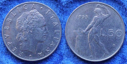 ITALY - 50 Lire 1955 R "Vulcan" KM#95.1 Republic (1946-2001) - Edelweiss Coins - Andere & Zonder Classificatie