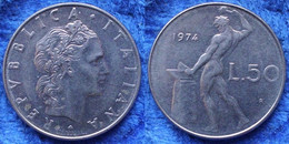 ITALY - 50 Lire 1974 R "Vulcan" KM#95.1 Republic (1946-2001) - Edelweiss Coins - Autres & Non Classés