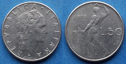 ITALY - 50 Lire 1978 R "Vulcan" KM#95.1 Republic (1946-2001) - Edelweiss Coins - Otros & Sin Clasificación