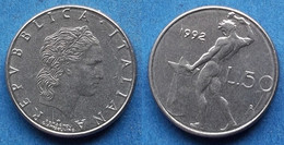 ITALY - 50 Lire 1992 R "Vulcan" KM#95.2 Republic (1946-2001) - Edelweiss Coins - Autres & Non Classés