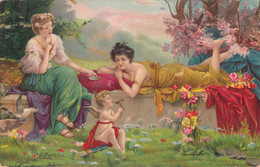 Illustrateurs - Austria - Hans Zatzka - Femme - Nue - Eros Cupidon - Postmarked 1907 Longwy Luxembourg - Zatzka