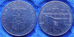 ITALY - 100 Lire 1981 R "Centennial Of Livorno Naval Academy" KM# 108 - Edelweiss Coins - Andere & Zonder Classificatie