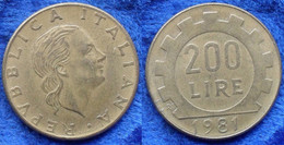 ITALY - 200 Lire 1981 R KM# 105 Republic Lira Coinage - Edelweiss Coins - Andere & Zonder Classificatie