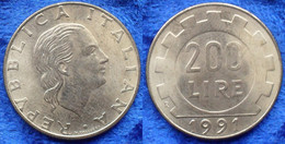 ITALY - 200 Lire 1991 R KM# 105 Republic Lira Coinage - Edelweiss Coins - Other & Unclassified