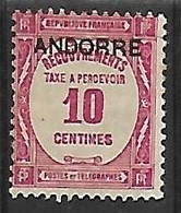 ANDORRE TAXE N°10 NSG - Unused Stamps