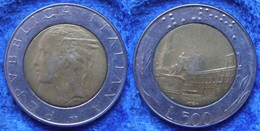 ITALY - 500 Lire 1988 R Piazza Del Quirinale KM# 111 Bi-metallic Edelweiss Coins - Otros & Sin Clasificación