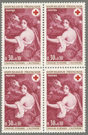 FRANCE Yt 1581 X 4 - 1968 Nicolas Mignard, L'Automne NEW MNH** - French Painting, Croix Rouge, Red Cross - Unused Stamps