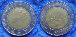 ITALY - 500 Lire 1992 R Piazza Del Quirinale KM# 111 Bi-metallic - Edelweiss Coins - Otros & Sin Clasificación